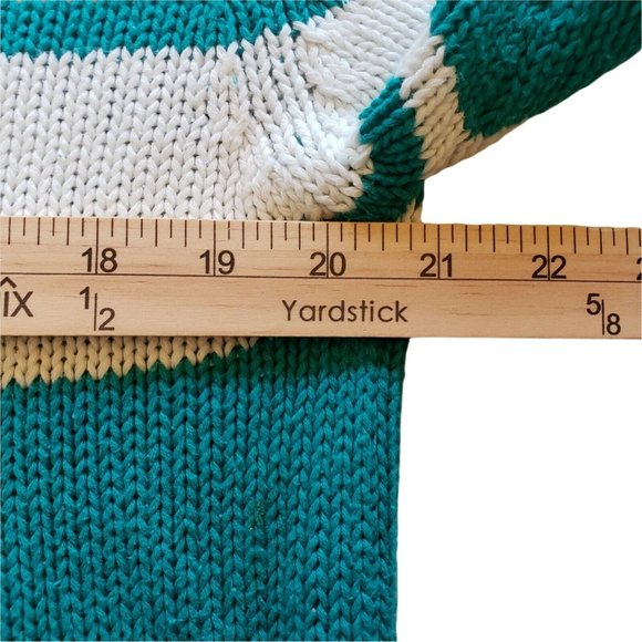 Vintage 1990's Sweater Striped Parker Vienna 100% Cotton Size M - Picture 4 of 10